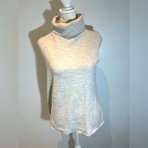 Zara Sleeveless‎ Turtleneck women sweater tops Size Medium Cream Beige